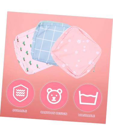 SEWOART 3 Pcs Aunt's Towel Storage Bag Set - Zipper Wallet & Cosmetic Holder for Sanitary Napkins and Lipstick - Chic Diaper Pad Organizer - Buy Online on GoSupps.com