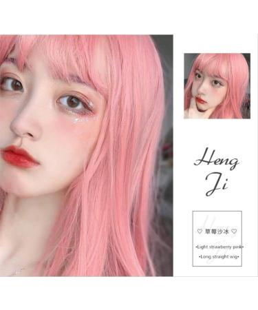 Uwowo Long Straight Pink Wig - Heat Resistant Synthetic Hair Cosplay Lolita Wigs for Anime Parties | International Shipping Available - Buy Online on GoSupps.com