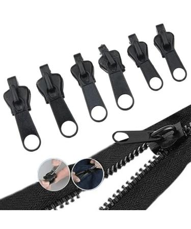 Pomrone 6 pieces of zippering repair set universal instant fix zipper repair kit replacement zip slider teeth zip locks deft design for jackets bags tent luggage sleeping bag suitcase