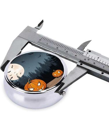 Halloween Moon Bat Pumpkin Pill Box | 3 Compartment Mini Decorative Travel Organizer for Vitamins & Medicine - Buy Online on GoSupps.com