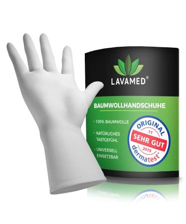 Dermatest: very good - LAVAMED cotton gloves - Extra soft cotton gloves made of 100% cotton - jersey gloves - white twisting gloves - Premium cosmetic gloves (3 pairs s) S (6 Pack) 3 pairs - Buy Online on GoSupps.com