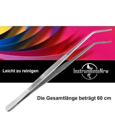 Curved Tweezers 60 cm | Stainless Steel with Internal Teeth | Premium Precision Tools for International Shipping - Buy Online on GoSupps.com