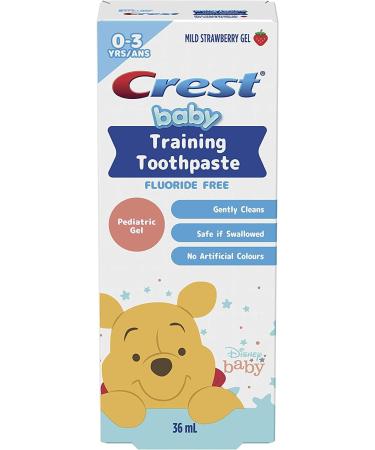 Crest Fluoride Free Training Toothpaste for Kids and Toddlers Featuring Disney's Winnie The Pooh Mild Strawberry Gel 36 mL Toothbrush + Training Toothpaste - Buy Online on GoSupps.com