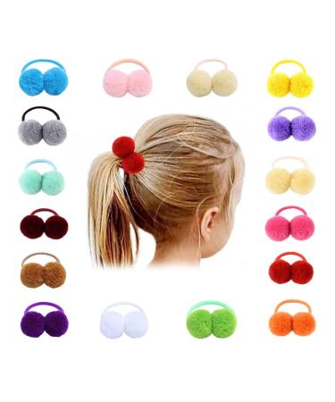 40 Pack Candy Color Pompom Elastic Hair Ties for Girls and Teens - Buy Online on GoSupps.com