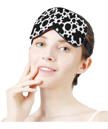 White Milk Cow Print Sleep Mask for Women | Adjustable Eye Shades & Elastic Strap - Buy Online on GoSupps.com