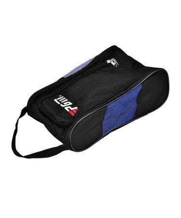 Golf Shoes Bag, 2 Colors Portable Double Zipper Breathable Golf Shoe Carrier Bag Storage Organiser Suitcase Package Black+Blue