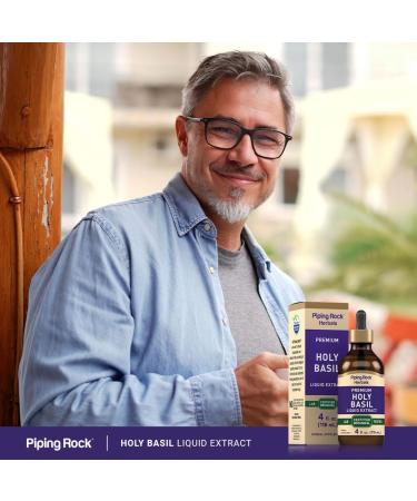 Piping Rock Holy Basil Liquid Extract | 4 Fl Oz | Tulsi Leaf Tincture | Vegetarian Non-GMO Gluten Free Supplement - Buy Online on GoSupps.com