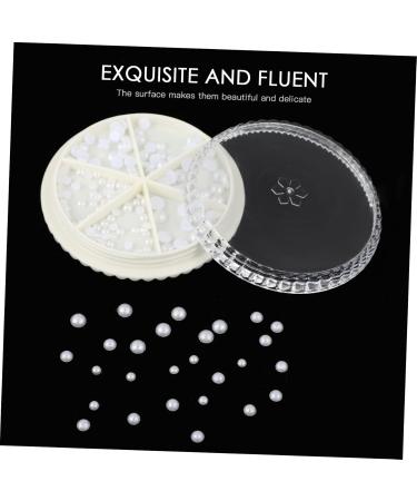 Ipetboom 1 Box Nail Decorations Pearl Flatback Beads Round Flatback Bulk Crafts Gemstones Bulk Pearl Manicure Ornament Nail Art Decoration Pearl Nail Charm Diamond Abs White Delicate 3d 6.5X6.5X1cm White - Buy Online on GoSupps.com