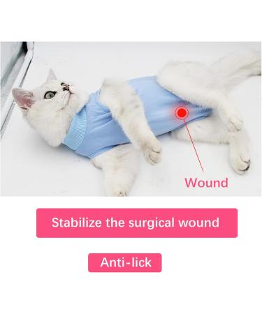 WDEC Katzenbody | After Op Anti-Trolling Cat Clothing for Skin Disease Recovery | E-Neck Band Alternative for Cats & Dogs - Size M Blue - Buy Online on GoSupps.com