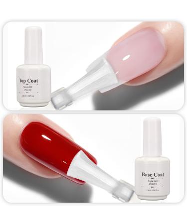 Nail Base Top Coat Set Soak Off LED Nail Lamp Gel Base Top Coat Super Bright Wear Resistant Safe UV Gel Polish Nail Art Set for Nail Salon DIY Home - Buy Online on GoSupps.com