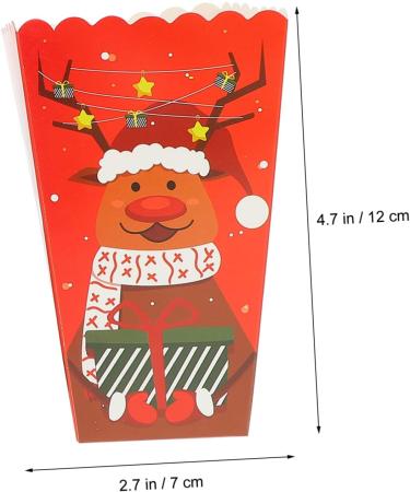 HAPINARY 12pcs Boxes Christmas Popcorn Box Xmas Gift Packing Case Candy Gift Bags Christmas Candy Bag Christmas Party Favor Christmas Candy Favor Boxes Paper Gift Box Fashion - Buy Online on GoSupps.com