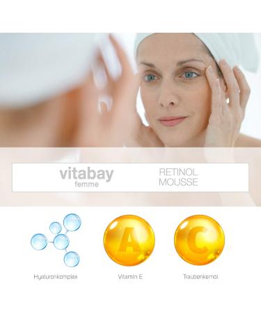 Retinol Mousse Anti-aging day cream hyaluronic acid vitamin A and C 50 ml smooth skin - Buy Online on GoSupps.com