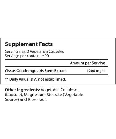 Cissus Quadrangularis Extract Capsules - Joint and Tendon Support Supplement | Reduce Pain & Promote Bone Health | 180 Vegetarian Pills - Buy Online on GoSupps.com
