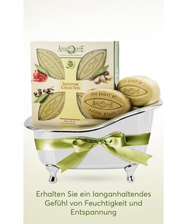 Aphrodite Natural Cosmetics | 4-Part Olive Oil Soap Set - Perfume-Free Unique Scents for Healthy Skin | Argan Pomegranate Mango & Papaya | 85g Each - Buy Online on GoSupps.com