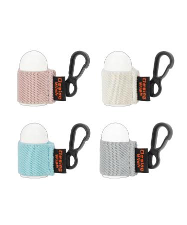 Desing Wish Lot de 4 mini porte-chapsticks l vres lastiques pour baumes l vres/gloss l vres/rouges l vres (rose/blanc/bleu lac/gris) Lot de 4 Mini rose/blanc/bleu lac/gris