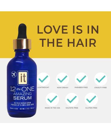 12-in-1 Hair Serum with Abyssinian & Sunflower Oil for Hydration, Frizz Control, Split End Repair, and Shine - Detangle & Nourish Hair - Buy Online on GoSupps.com