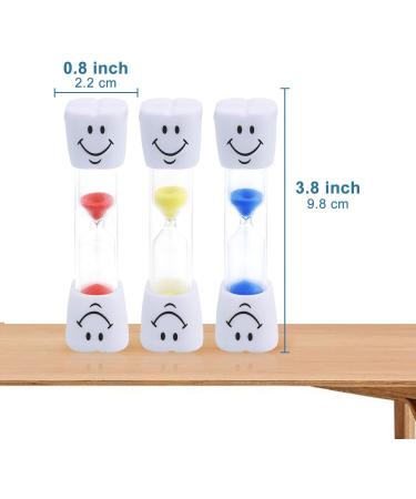JUNDUN Children's Toothbrush Set with Smiley Sand Timer - 3 Color Hourglass for 2-Minute Teeth Brushing - Buy Online on GoSupps.com