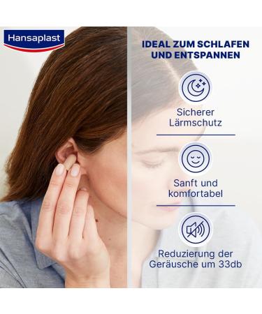 Hansaplast Noise Stop Earplugs - 6 Pieces 33dB Hearing Protection for Sleeping & Relaxing - 3 Pack - Buy Online on GoSupps.com