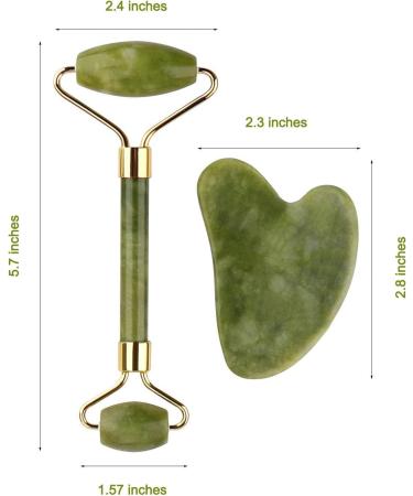 Premium Jade Roller & Gua Sha Facial Tools - Skin Massager for Face Neck & Eye Care | Best Facial Roller for Glowing Skin - Buy Online on GoSupps.com