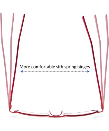 Kokobin Flexible Metal Reading Glasses - Unisex with Case & Pen Holders | Red +2 Diopters Visual Aid - Buy Online on GoSupps.com