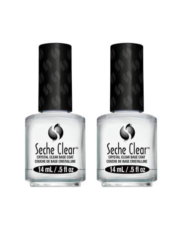 Seche Clear Base Coat Nail Polish for Manicure and Pedicure Boxed 2 Pack