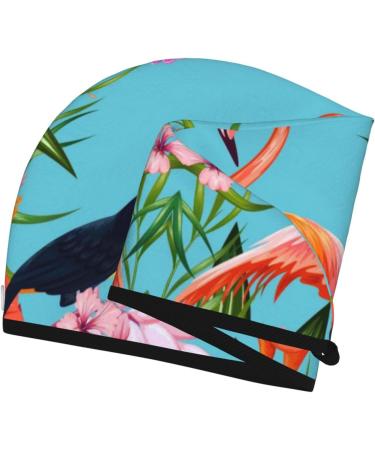 Buy Tropical Jungle Flamingo Microfiber Hair Towel | Soft Super Absorbent Quick Dry Wrap for Long Curly Thick Hair - Ideal for Women - Buy Online on GoSupps.com