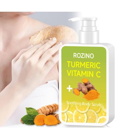 Turmeric & Vitamin C Body Scrub, Skin Brightening Scrub, Remove Dead Skin, Improve Dark Spots, Deep Cleanse, Exfoliating Body, Face,