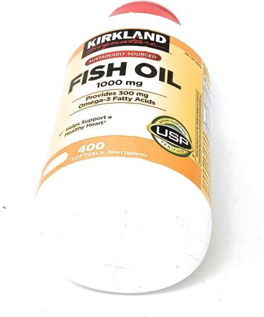 Kirkland Signature Fish Oil Concentrate with Omega-3 Fatty Acids 800 Softgels 1000mg Unflavored 400 Count (Pack of 1) - Buy Online on GoSupps.com