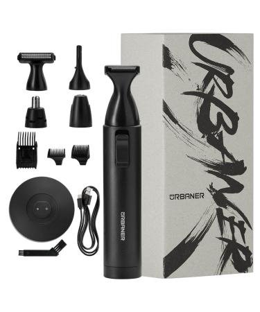 URBANER Beard Trimmer for Men 4-in-One Mens Grooming Kit with Trimmer for Beard Nose Hair Cordless Hair Clippers Waterproof Electric Razor Shavers for Men Black Gifts MB-990B