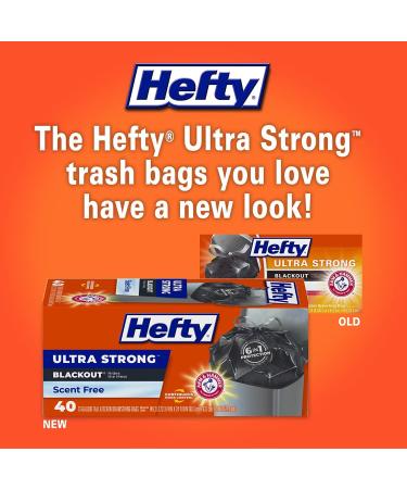 Hefty Ultra Strong Tall Kitchen Trash Bags, Blackout, Unscented