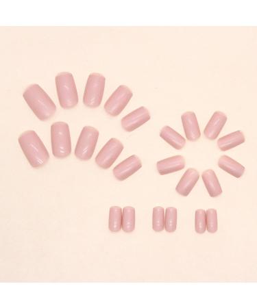 24Pcs Short Almond French Tips Press on False Nails - Nude Pink Fake Nails with Glue Stickers for Women - Reusable Ballerina Acrylic Full Cover Stick on Nails - Buy Online on GoSupps.com