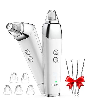 Black Head Vacume Remover  TXE Electric Rechargeable Pore Vacuum Blackhead Remover Kit  Pore Extractor Facial Pore Cleaner Suction Tool with 5 Suction Power Probes Rotatable Head