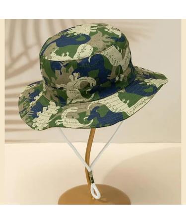 XYIYI Kids Bucket Hat - Adjustable Sun Hat for Boys & Girls 4-8 Years | Camouflage Dinosaur Print - Buy Online on GoSupps.com
