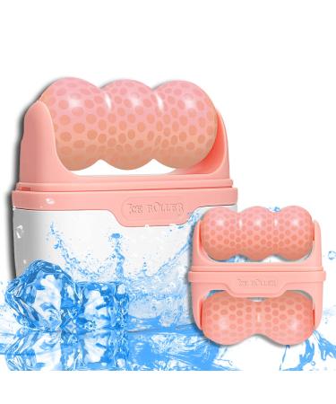 PrettyCare Ice Roller for Face and Eye  Ice Roller for Relief Eye Puffiness  Migraine  Pain Relief  Minor Injury  Summer Cooling Facial Skin Care Products (Pink-2 IN 1) W+V-Pink