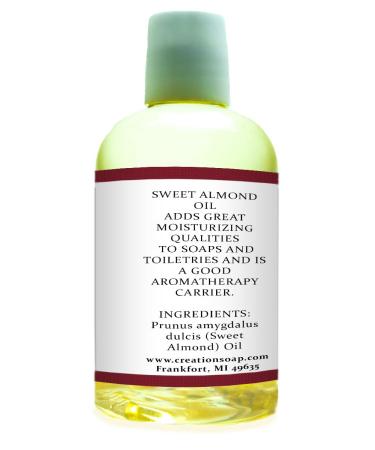 Sweet Almond Oil 8 oz - 100% Pure Creation Farm Aromatherapy Carrier Oil for Natural Skin Care | Aceite de Almendras Dulces - Buy Online on GoSupps.com