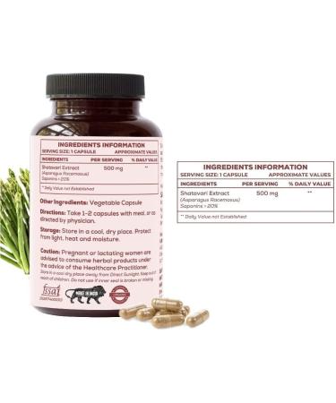Premium Shatavar 240 Capsules (60 * 4) (Pack of 4) 500 MG Each with Extract | Women Wellness Capsules | Hormonal Balance | Good for PCOD/PCOS | Restore Stamina and Energy - Buy Online on GoSupps.com
