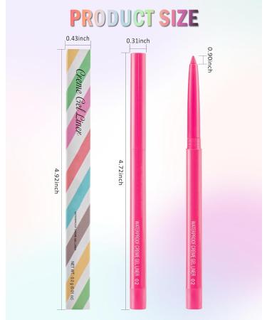 Yellow & Green Gel Eyeliner 2 Colors Eyeliner Crayon Pencil Waterproof Long Wear Smudge-Proof Retractable Eyeliner Pen Matte Cream Waterline Eyeliner Delineador De Ojos Eye Makeup for Festival(05+07) - Buy Online on GoSupps.com