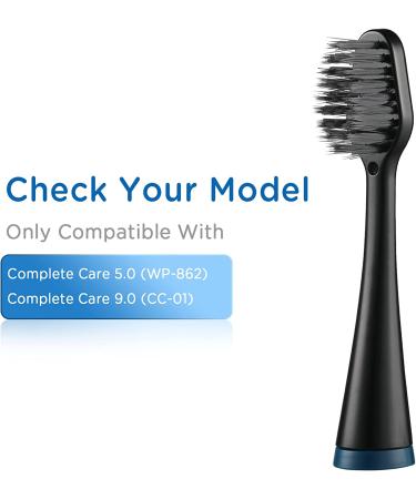 Waterpik Charcoal Brush Heads - Extra Soft Bristles - 4 Count - Black - Buy Online on GoSupps.com
