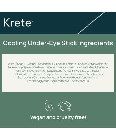 KRETE Cooling Under-Eye Stick with Liposomal Caffeine and Tripeptide-5 - Helps with Dark Circles and Puffiness Vegan & Cruelty-Free 15ml - Buy Online on GoSupps.com