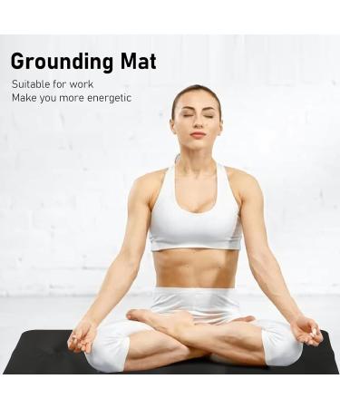 Buy Large Black Equipment Mat 11.81x26.77 Inches - Grounding Yoga & Foot Care for Men & Women - Buy Online on GoSupps.com