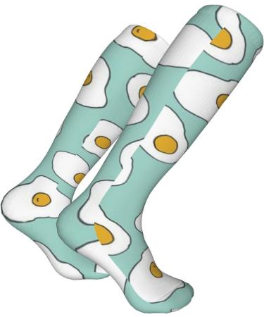 Egg Print Compression Socks for Men & Women - 15-20 mmHg Support for Running & Cycling | Perfect for Breakfast Lovers! - Buy Online on GoSupps.com
