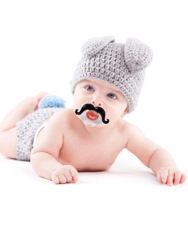 4 Pack Funny Baby Pacifiers 0-6 Months - Mustache, Lips, Binky Kiss Toys - BPA Free for Boys and Girls - Buy Online on GoSupps.com