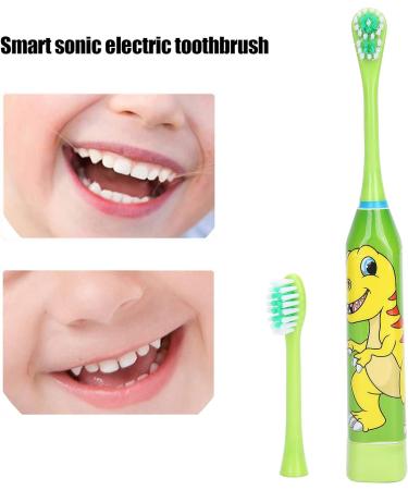 Kids Electric Toothbrush - Cartoon Pattern, Light Green - Oral Care for Children - Buy Online on GoSupps.com
