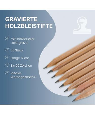 Personalized Wooden Pencils - Custom Engraved 25 Pack | Stamp Factory - Ideal for Names Text & Websites - Buy Online on GoSupps.com