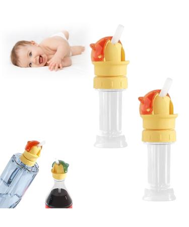 Reusable Children Beverage Water Bottle Straw Lid - 2 in 1 Design Straw Cap Portable Water Bottle Spout Adapter for Kids Spill Proof Water Bottle Straw Cap Water Bottle Twist Cover Cap (Red*2)