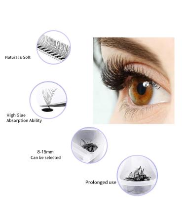Shop Premium Premade Fans Eyelash Extensions - 800 Handmade Loose Volume Lashes 8-15mm | 6D 8D 10D 12D 14D D Curl by Befacl - Buy Online on GoSupps.com