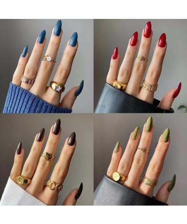 French Solid Color False Nails Detachable Full Cover False Nail Wearable Press on Nails DIY Manicure Decoration Gift - Buy Online on GoSupps.com