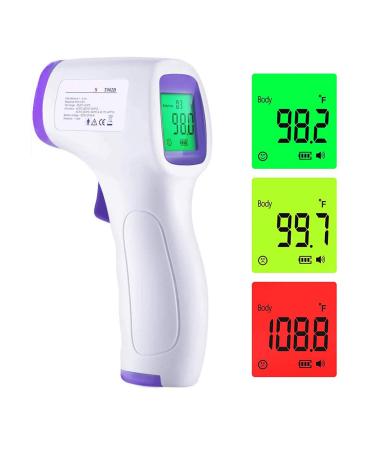 Fieberhermometer contactless fever thermometer for infants children and adults infrared fieberhermometer with immediate exact reading and fever alarm and memory function (purple)