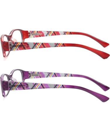 Shop Women's Blue Light Blocking Reading Glasses - 2 Pack with UV Protection - +2.0 Red/Purple Readers - Buy Online on GoSupps.com