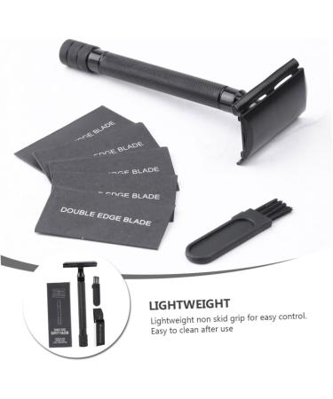 Angoily Manual Razor Set - Reusable Double-Edged Beard Shaver with Butterfly Opening | Stainless Steel Blade | 10.3x4cm - International Shipping - Buy Online on GoSupps.com